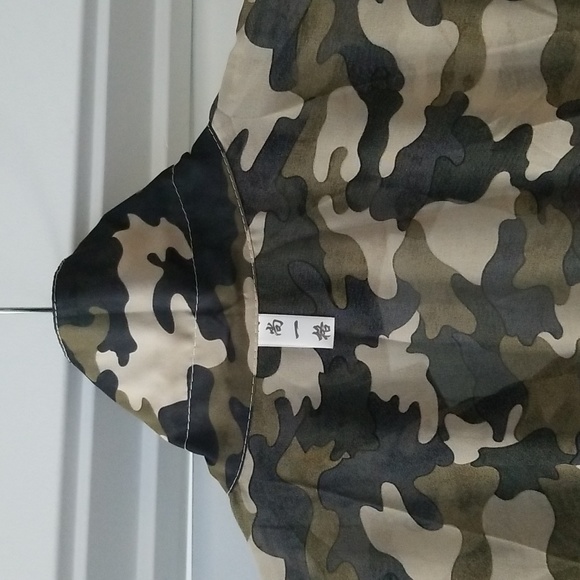 Shi Shang Yi Ge Georgette Military Style Print Dress Size XS - Picture 11 of 16